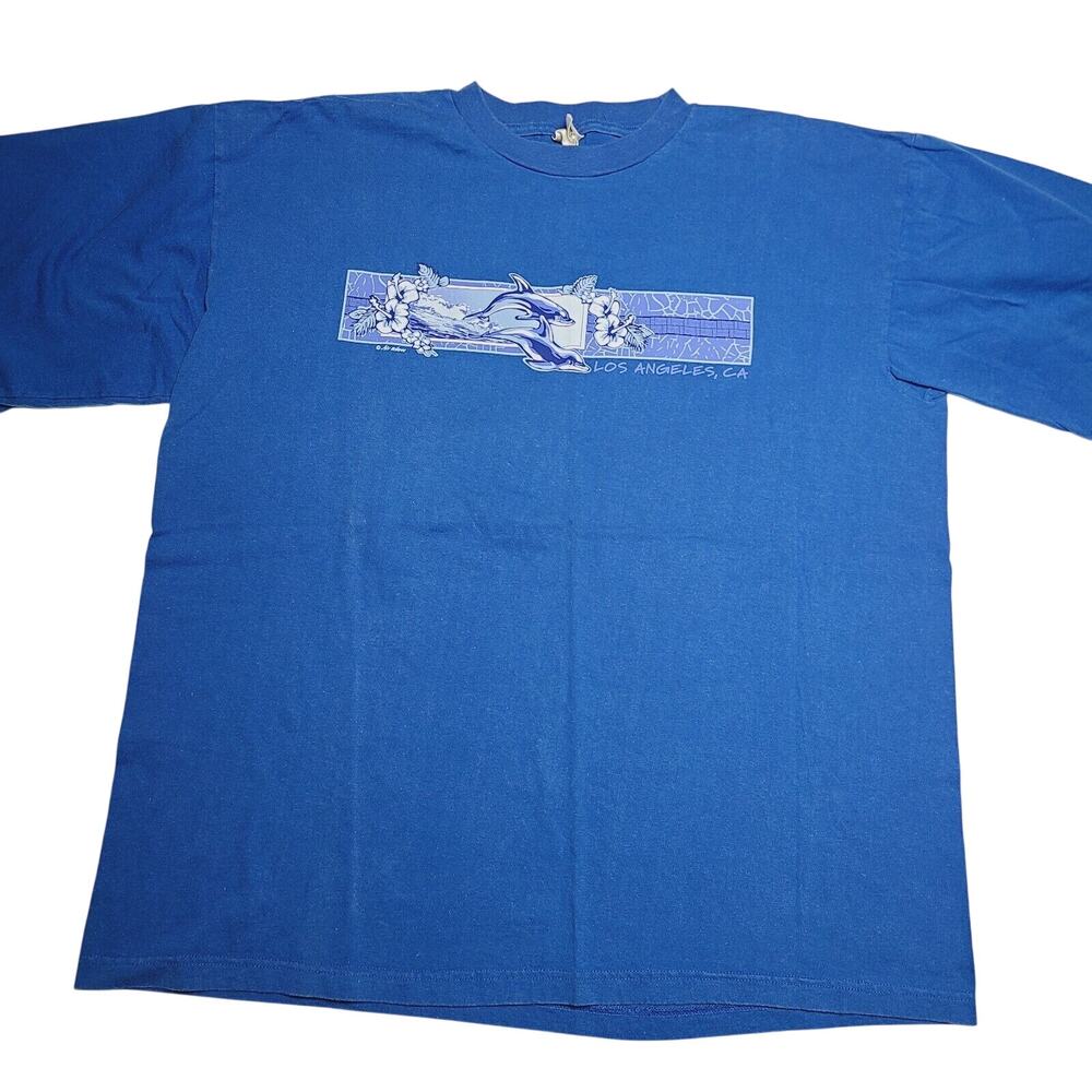 VTG 90s Tour Champ Los Angeles California Beach Ocean T-Shirt Men’s Size 2XL